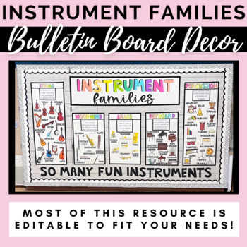 Preview of INSTRUMENT FAMILIES | Bulletin Board or Wall Décor for Music Classrooms! 