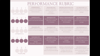 Preview of INSTRUMENTAL PERFORMANCE RUBRIC