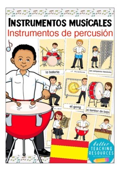 Preview of INSTRUMENTOS de PERCUSIÓN flash cards - SPANISH / Español - music / instruments