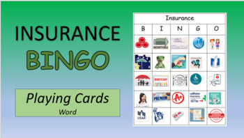 Preview of INSURANCE Bingo Playing Cards - Word