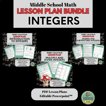 Preview of INTEGER LESSON PLAN BUNDLE for Middle School Math