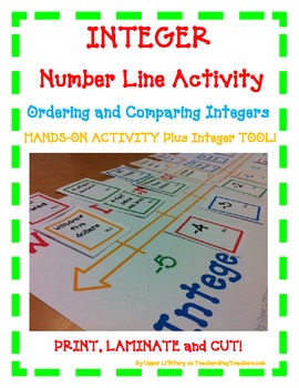 INTEGER Number Line - positive negative -FUN Hands-On Activity by Upper