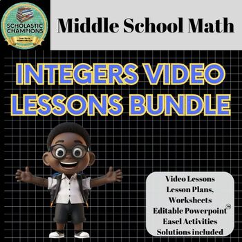 Preview of INTEGER VIDEO LESSONS BUNDLE for Middle School Math
