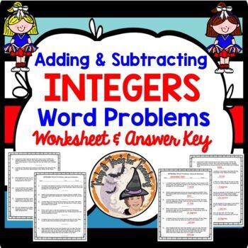 Preview of Adding and Subtracting INTEGERS Word Problems Worksheet and Answer Key