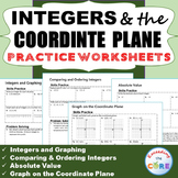 INTEGERS & COORDINATE PLANE Homework Worksheets: Skills Pr