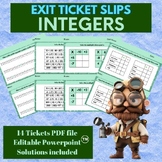 INTEGERS-Exit Tickets, Warm-up Slips, Bellringer Activitie