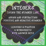 INTEGERS LESSON, RULES, NOTES AND WORKSHEETS- USING NUMBER LINE