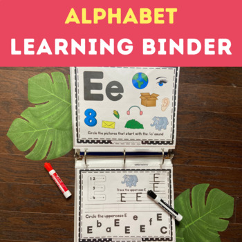 Preview of Alphabet Worksheets Tracing - INTERACTIVE ALPHABET LEARNING BINDER PRINTABLES