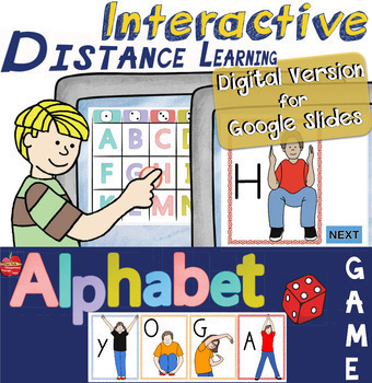 Preview of INTERACTIVE Alphabet Yoga Game for Google Slides™️ Distance Learning