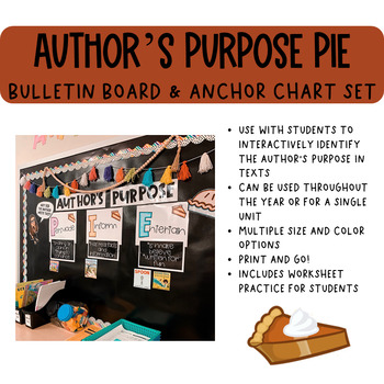 INTERACTIVE Author's Purpose PIE Bulletin Board & Anchor Chart Set