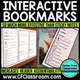 Reading Log for Homework | Annotating Texts| INTERACTIVE BOOKMARKS | EDITABLE