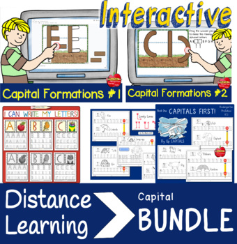Preview of INTERACTIVE Capital Handwriting Bundle: Distance Learning, Telehealth