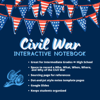 Preview of INTERACTIVE Civil War Digital Notebook for Note Taking