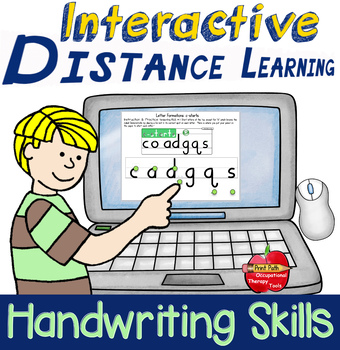 Preview of INTERACTIVE Distance Learning / Teletherapy: Handwriting Skills. Zoom Compatible