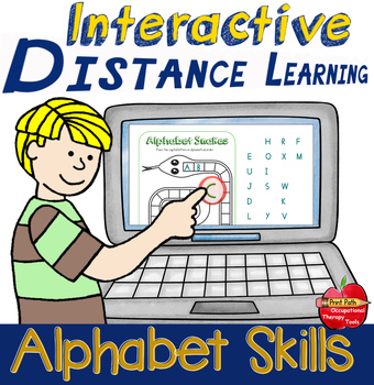 Preview of INTERACTIVE Distance-learning / Telehealth: Alphabet Skills. Zoom Compatible