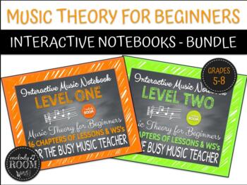 Preview of INTERACTIVE NOTEBOOK: MUSIC THEORY - LEVEL I & II (BUNDLE)