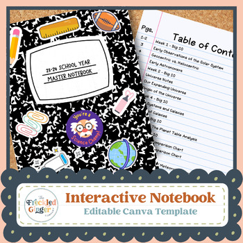 Preview of INTERACTIVE NOTEBOOK TEMPLATE- Canva Template *EDITABLE*
