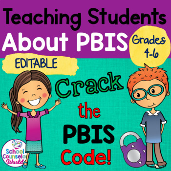 Preview of INTERACTIVE {PPT & GOOGLE DRIVE} Crack the PBIS Code {Editable}, Grades 4-6
