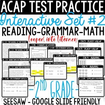 Preview of INTERACTIVE TEST PRACTICE READING GRAMMAR SEESAW GOOGLE SLIDES VERSION #2