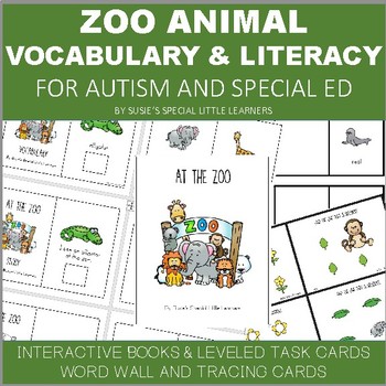 Preview of INTERACTIVE VOCABULARY FOR AUTISM & SPED - ZOO ANIMALS
