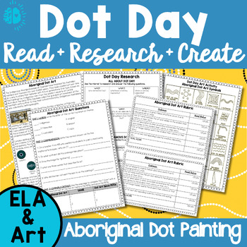 Preview of INTERNATIONAL DOT DAY | Reading Research Aboriginal Dot Art | The Dot