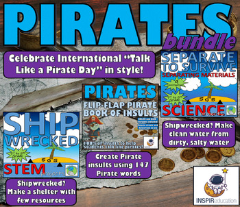 Preview of INTERNATIONAL TALK LIKE A PIRATE DAY: Bundle - Pirate Insults, Shipwrecked STEM