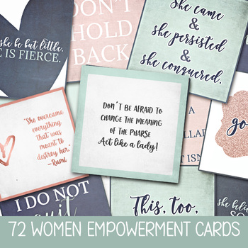 Preview of INTERNATIONAL WOMEN'S DAY BUNDLE, EMPOWERMENT CARDS, VISION BOARD PRINTABLES