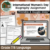 INTERNATIONAL WOMEN'S DAY - Biography Activity (Grade 7/8 