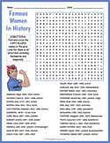 INTERNATIONAL WOMEN'S DAY & HISTORY MONTH Word Search Work