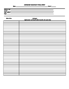 internet research worksheet