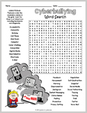 INTERNET SAFETY / CYBERBULLYING Word Search Puzzle Workshe