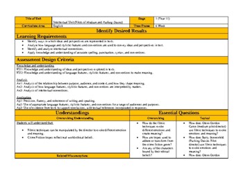 Preview of INTERTEXTUAL STAGE 1 UNIT PLAN OUTLINE