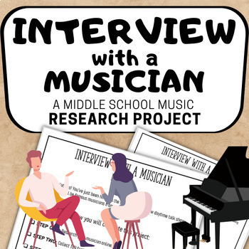 Preview of INTERVIEW with a MUSICIAN RESEARCH PROJECT for Middle School General Music