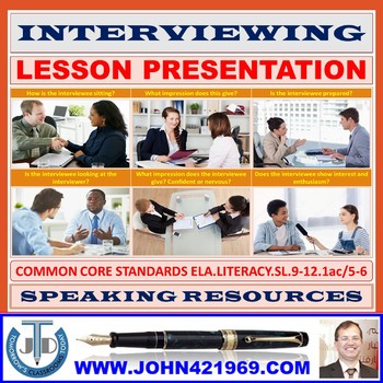 Preview of INTERVIEWING LESSON PRESENTATION