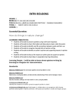 Preview of INTO READING GRADE 1    MODULE 7     WEEK 1     LESSON 1     The Big Outdoors