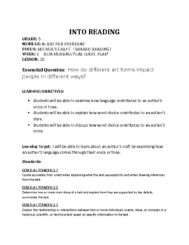Preview of INTO READING GRADE 5    MODULE 6   WEEK 2      LESSON 10        Art for Everyone