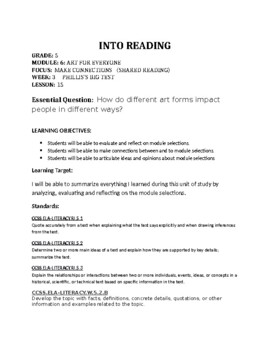 Preview of INTO READING GRADE 5    MODULE 6     WEEK 3     LESSON 15     Art for Everyone
