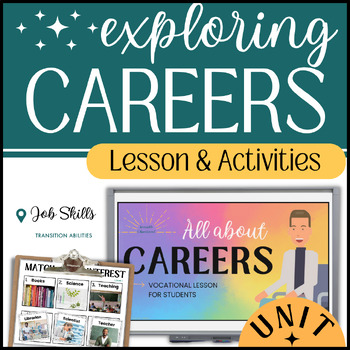 Preview of INTRO TO CAREERS UNIT | Special Ed Job Skills | Vocational Lesson & Activities