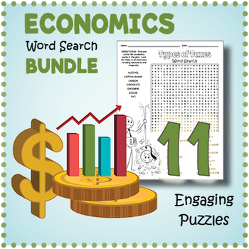Preview of INTRO TO ECONOMICS & BUSINESS BUNDLE - 11 Word Search Worksheet Activities
