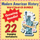 (3rd 4th 5th 6th Grade) MODERN US HISTORY Word Search Work