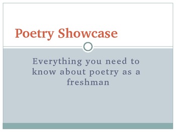 Preview of INTRO TO POETRY 8th-12th grades