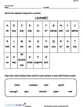 INTRO TO PRONUNCIATION (FRENCH) by Language Plan It | TPT