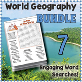 WORLD GEOGRAPHY BUNDLE Word Search Worksheet Activities - 