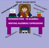INTRO TO WRITING ALGEBRAIC EQUATIONS; for Smart board.