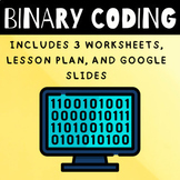INTRODUCTION TO BINARY CODING LESSON + 3 WORKSHEETS