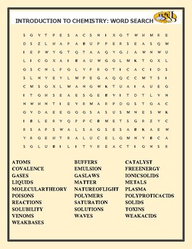 introduction to chemistry word search by house of