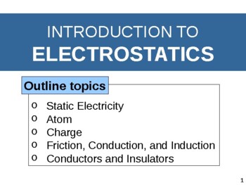 Preview of INTRODUCTION TO ELECTROSTATICS