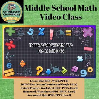 Preview of INTRODUCTION TO FRACTIONS * Video Class * 3th Grade Math