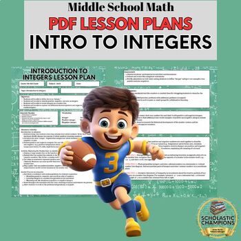 Preview of INTRODUCTION TO INTEGERS-Lesson Plan for 5th/6th Grade Middle School Math