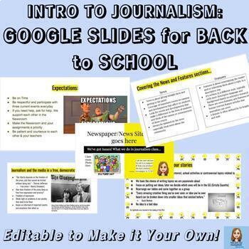 Preview of INTRODUCTION TO JOURNALISM PRESENTATION for Back to School 7-12th grade Teachers